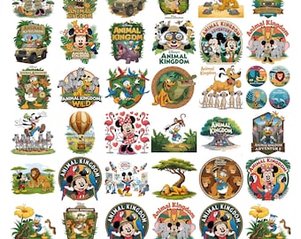 Clipart de paquete de animales, diseño de camiseta de safari, clipart de ratón leopardo y sus amigos, sublimación PNG "Vamos a lo salvaje"