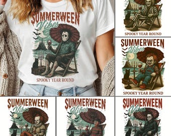Horror Summerween Png bundle, Horror Characters png, Killers Summer Vibes Png, Summer Halloween png, Funny Halloween png