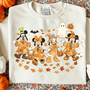 Halloween Mouses And Friend Png, Retro Halloween Cartoon Png, Spooky Season Png, Trick Or Treat Png, Spooky Halloween Png, Fall ghost png