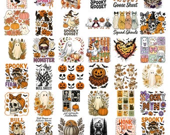 Retro Halloween Png Bundle, Halloween Coquette Png, Halloween goose png , Spooky Season Png, Fall Png, Trendy Halloween png