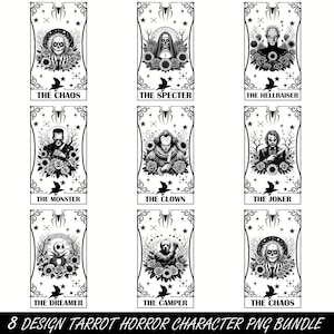Horror character Tarot Card Png Bundle, Horror Tarot Card Png, Halloween Tarot Card Png, Spooky Tarot Card Png, halloween bundle