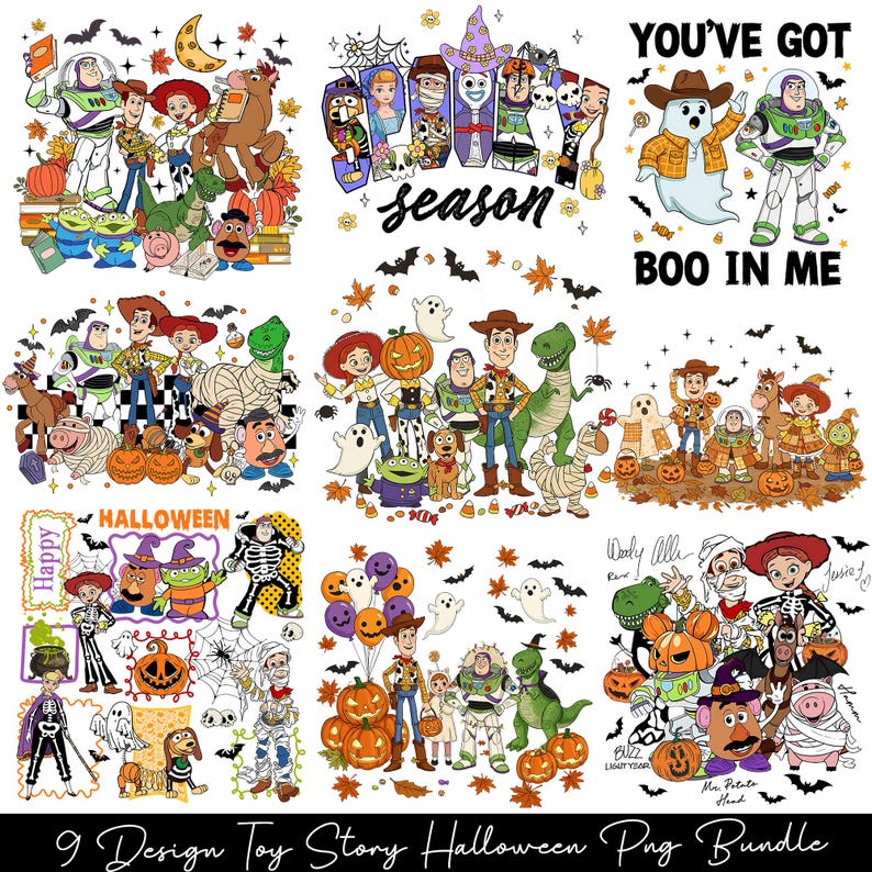 Retro Toy and Friends Halloween png bundle, Friend Trip Halloween Png, Spooky Season Png, Trick Or Treat Png, Fall Png, Family Vacation Png
