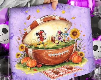 Cartoon Mouse Friends halloween Png, Retro Autumn Coquette Bow, Pumpkin Spice Fall Png, Thanksgiving & Football Movie Characters Design