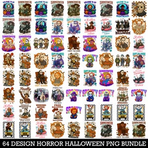 Horror Movie 2025 Character Png Bundle, Halloween Horror Png, Halloween Movie, Scary movie, Horror Movie, Retro halloween Png