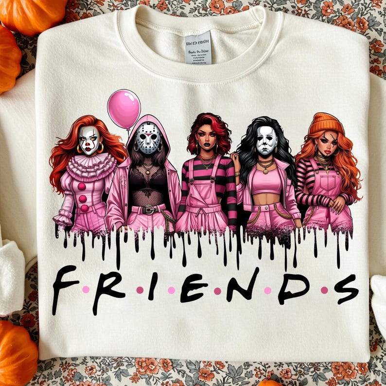 Pink Thug Life Horror Friend Png, Halloween Vibes Png, Friends Horror Movie Png, Girls Movie Killer Png, Scary Halloween Png