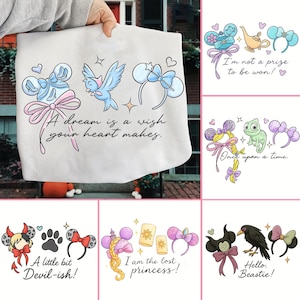 Magical Mouse PNG Doodle bundle, Princess mouse png, Magical Kingdom quotes png, Magical Cartoon T shirt, Princess, Coquette Bow png