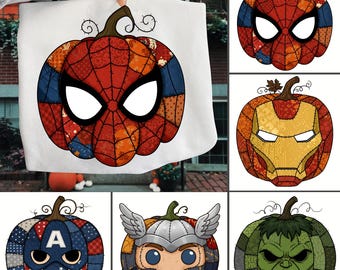 Superhero Pumpkin PNG Bundle, Halloween Boy Png, Spooky Season Png, Trick Or Treat Png, Halloween Superhero, Pumpkin Png