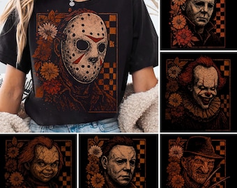 Horror Characters Png Bundle, Horror Friends flower Png, Halloween Horror Characters, Halloween Movies Png, trending halloween 2025