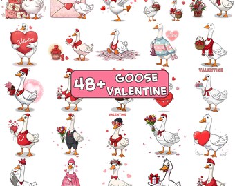 Valentine Goose Png bundle, Funny Valentine Goose PNG, Pink Coquette Valentine Shirt Design, Sublimation, XoXo Be Mine Png, Cute Goose Png
