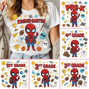 Superhero Back To School Png Bundle, Pre-k 1st/2nd/3rd/4th Grade Png, Preppy Back To School,Cartoon First Day Of School Png, School png