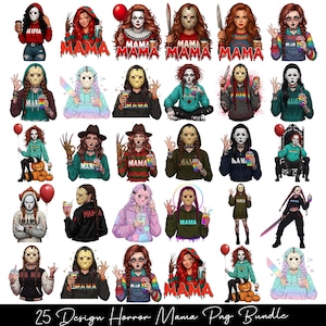 Halloween Horror Mama  Png Bundle, Spooky Mama Png, Halloween Png, Killer Halloween Png, Spooky Png, horror character png bundle