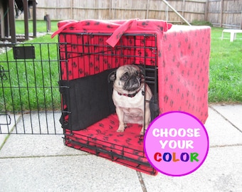 CUSTOM 48" Fleece Dog Crate Cover and Pad