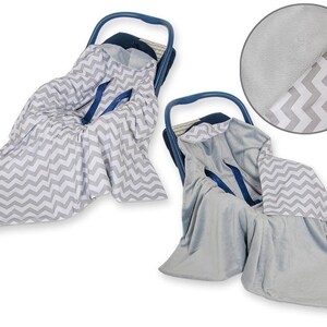 Fular portabebés grande para portabebés, doble cara - Gris Chevron