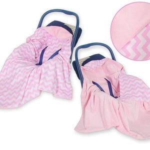 Fular portabebés grande para portabebés, doble cara - Chevron Pink