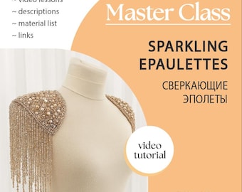 Luneville Hand Beaded Embroidery Video Tutorial Masterclass | Sparkling Epaulettes (ENG, RUS)