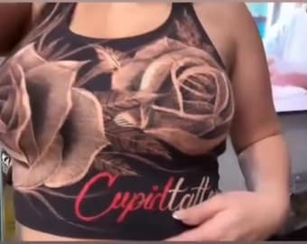 Roses crop top bleach art
