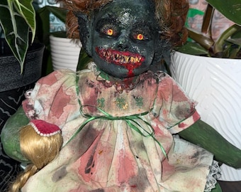 Lucky  Horror painted porcelain doll