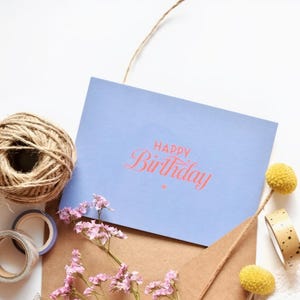 Carte d'anniversaire, "Joyeux anniversaire", carte de vœux, carte postale, carte design, impression d'art, amitié, anniversaire, petit cadeau