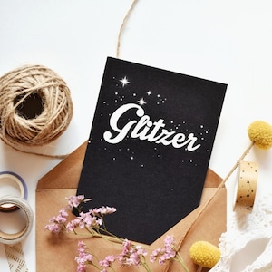 Postkarte, Grußkarte, "Glitzer", Designkarte, Kunstdruck, Papeterie, Geschenk, kleine Aufmerksamkeit, Schreibwaren