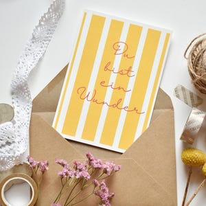 Postal, tarjeta de felicitación, "Eres un milagro", tarjeta con mensaje, tarjeta de diseño, impresión artística, pequeño regalo, dar alegría, amor
