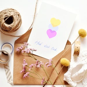 Postal, tarjeta de felicitación, "Te amo", tarjeta con mensaje, tarjeta de diseño, impresión artística, pequeño regalo, dar alegría, amor