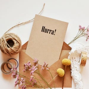 Carte postale, carte de vœux, "Hourra !", carte design, impression d'art, petit cadeau, papeterie
