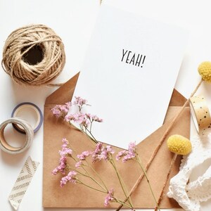 Carte postale, carte de vœux, "YEAH!", carte design, impression d'art, papeterie