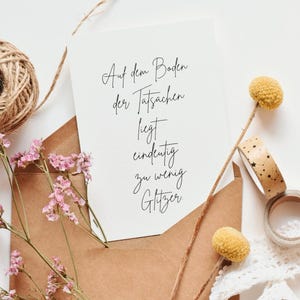 Postal, tarjeta de felicitación, "Con los pies en la tierra...", tarjeta con mensaje, tarjeta con diseño, lámina artística, pequeño obsequio, dar alegría, amor