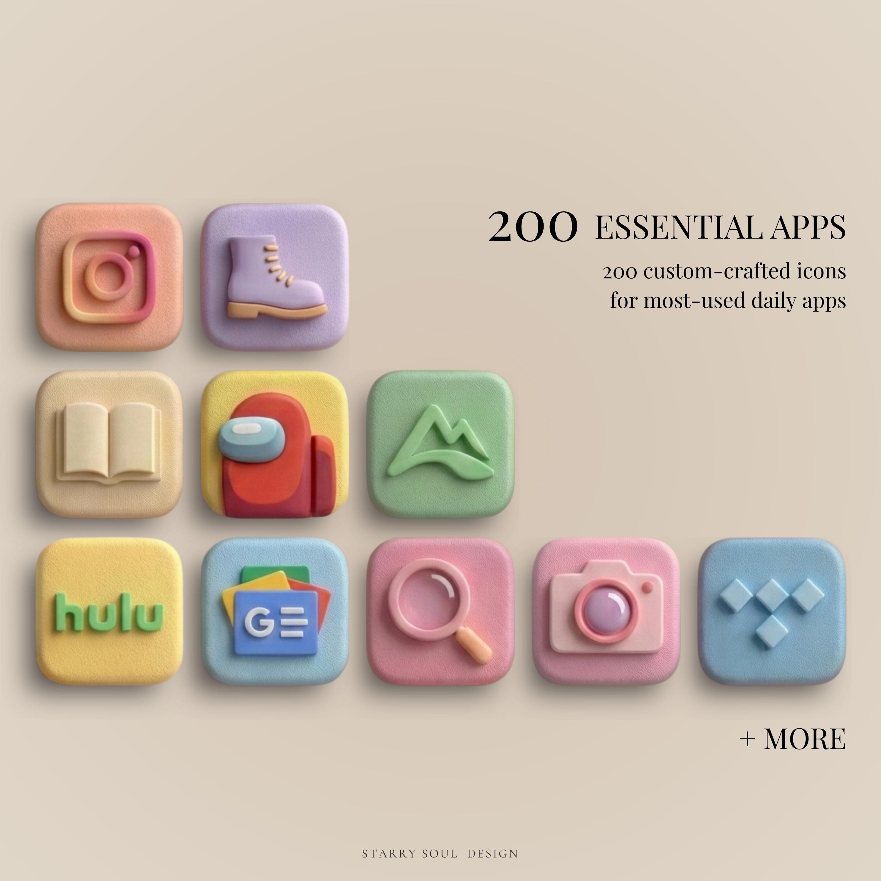 Soft Pastel App Icons for Ios & Android | 3D Aesthetic Minimal Cute ...