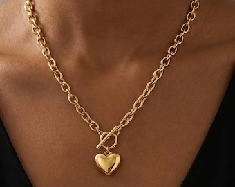 Gold Plated Heart Necklace | Daintry Pendant | Minimalist Jewelry Gift for Her