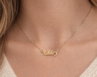 Ashley Name Necklace Chain Pendant Style | Gold Plated Stainless Steel Jewelry | Gift for Her