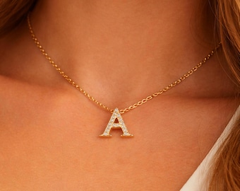 Gold Initial A Necklace for Women – Letter Pendant Personalized Jewelry Gift for Her