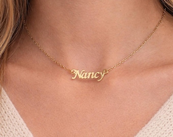 Nancy Name Necklace Chain Pendant Style | Gold Plated Stainless Steel Jewelry | Gift for Her