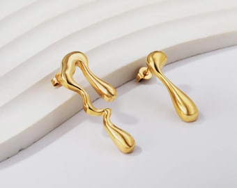 Enchanting Irregular Gold Drop Earrings | Statement Piece | Jewelry Gift for Her