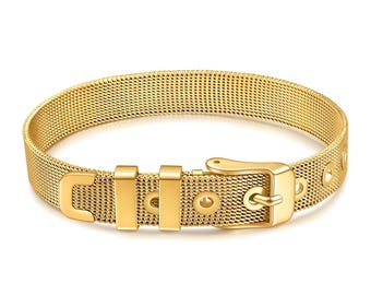 Gold Bracelet "Belt" Design | Statement Piece with Adjustable Length | Modern Jewelry | Gift for Her