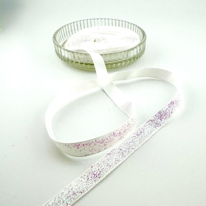 White Glittery Velvet Craft Ribbon