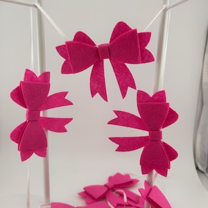 Dark Pink Felt Bow Garland
