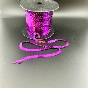 Purple Single Sequin Trim (6mm)