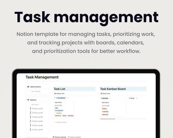 Gestión de tareas. La plantilla de Notion se utiliza para gestionar tareas, realizar un seguimiento de proyectos y priorizar el trabajo con tableros, calendarios y herramientas.