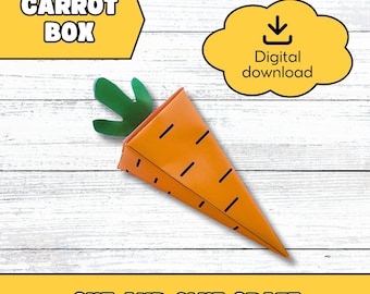 Carrot box, Easter craft, Papercraft Carrot, Carrot papercraft, Carrots 3D Paper craft Template
