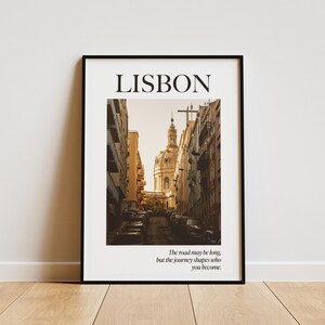 Lisbon Travel Print|Inspirational Portugal Poster|Motivational Wall Art|Digital Download|European Cityscape Decor|Custom Travel & Home Gift