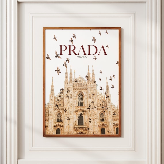PRADA MILANO アートパネル ポスター プラダ ミラノ大聖堂ポスター：ヴィンテージ イタリア ファッション