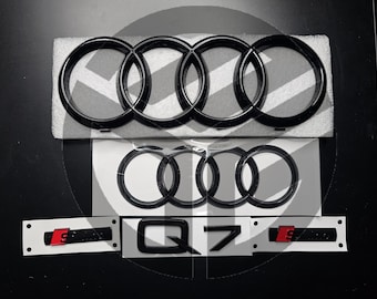 Audi Q7 2016+ Gloss Black Badges Grille/Boot/Fender Full Set 2 X S-Line