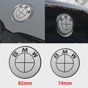 Juego De 2 Emblemas BMW (82 Mm Y 78 Mm), Azul Y Blanco, Para Capó Y Portón Trasero