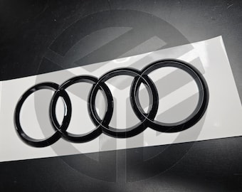 Emblema/insignia del portón trasero Audi A3 2021-2024 8Y en negro brillante, 200 mm