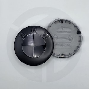 68mm BMW Wheel Centre Caps Gloss/Matte Black (Blackout Edition) | Black Alloy Wheel Hub Caps | Replacement Badge Set of 4 | BMW Wheel Emblem