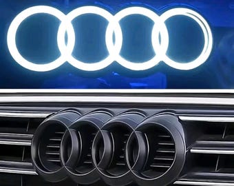 Gloss Black LED (Static Edition) Light Up Audi Rings Grille Badge A1 A3 A4 A5 A6 A7 A8 Q3 Q5 Q7