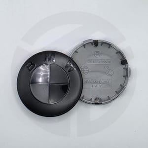 56mm BMW Wheel Centre Caps Gloss/Matte Black (Blackout Edition) | Black Alloy Wheel Hub Caps | Replacement Badge Set of 4 | BMW Wheel Emblem