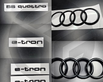 Audi E-Tron 2019+ 55 QUATTRO/E-TRON Gloss Black Badges Grille/Fender/Boot Full Set
