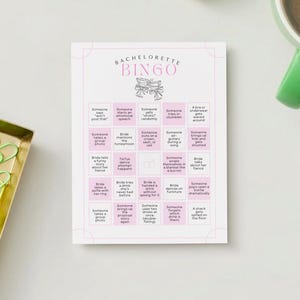 Bachelorette Party Bingo: 8 Unique Cards, Fun Bridal Shower Game (Printable PDF Download